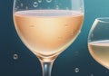 Childrens Illustration Of Close Up Macro Shot Of Bubbles In A Glass Of Champagne Sparkling Wine. Generative AI Royalty Free Stock Photo