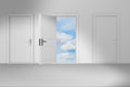 The concept of choice with many doors opportunity - 3d rendering Royalty Free Stock Photo
