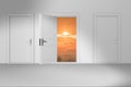 The concept of choice with many doors opportunity - 3d rendering Royalty Free Stock Photo