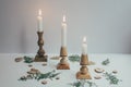 The concept of Christmas decor from natural materials. Christmas decor in eco-style. Selective focus. Horizontal.