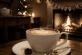 Christmas Delights A Cozy Cup of Coffee and Tea.AI Generated