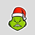 Grinch Christmas emoticon Persevering Face Icons