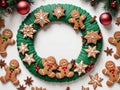 Christmas Wreath Made Of Gingers And Gingers. Generative AI