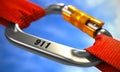 911 Concept on Chrome Carabiner Hook Royalty Free Stock Photo