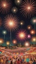 Cinco De Mayo Celebration With Fireworks And Lights. Generative AI Royalty Free Stock Photo