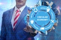 The concept of circular economy with businessman