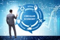 The concept of circular economy with businessman Royalty Free Stock Photo