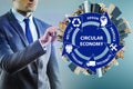 The concept of circular economy with businessman Royalty Free Stock Photo