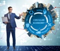 Concept of circular economy with businessman Royalty Free Stock Photo