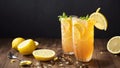 Citrus Delight Capturing the Essence of Lemonade Syrup on National Lemon Juice Day.AI Generated