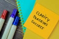 Concept of Clarity Precedes Success write on sticky notes isolated on Wooden Table