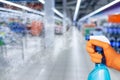 Concept of cleaning services for shops and industrial premises