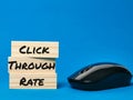 Concept of click through rate or CTR with wireless mouse. Royalty Free Stock Photo