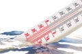 The concept of climate change, a thermometer immersed in water Royalty Free Stock Photo