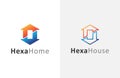 Hexagon House Icon Logo Design Royalty Free Stock Photo