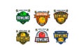 Bowling Sport Logo Badge set Royalty Free Stock Photo