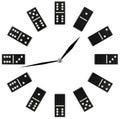 Concept clock with black and white domino Royalty Free Stock Photo