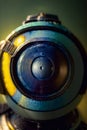 A Close Up Of A Blue And Yellow Object. Generative AI Royalty Free Stock Photo