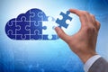 Concept of cloud computing with jigsaw puzzle Royalty Free Stock Photo