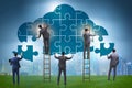Concept of cloud computing with jigsaw puzzle Royalty Free Stock Photo