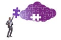 Concept of cloud computing with jigsaw puzzle Royalty Free Stock Photo