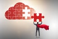 Concept of cloud computing with jigsaw puzzle Royalty Free Stock Photo