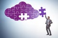 Concept of cloud computing with jigsaw puzzle Royalty Free Stock Photo