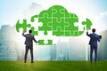 Concept of cloud computing with jigsaw puzzle Royalty Free Stock Photo