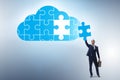 Concept of cloud computing with jigsaw puzzle Royalty Free Stock Photo