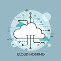 Concept of cloud computing service or technology, big data storage and hosting, online file download, upload, management Royalty Free Stock Photo