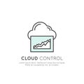 Concept of Cloud Control Management, API, Network Connection, Secure Log In, Traffic, Process