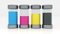 Concept cmyk print cartridge,