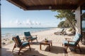 Coastal Bliss Beachside Fishing and Lounge.AI Generated