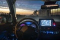 Concept of the cockpit of an autonomous car Royalty Free Stock Photo