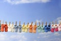 Concept:colorful Baby Booties On A Clothes Line