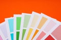 Concept of colors for design, color palettes, top view Royalty Free Stock Photo