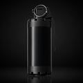 Concept of combat airsoft hand grenade on black background