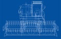 Concept combine-harvester. Vector rendering of 3d