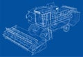 Concept combine-harvester. Vector rendering of 3d
