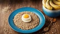 Comforting Serenity A Scrumptious Banana Oatmeal to Celebrate National Banana Lovers Day.AI Generated