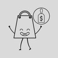 Concept commerce bag gift with money sign