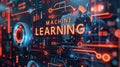 Concept for a commercial background image on the topic of machine learning. Banner for advertising. Generative AI Royalty Free Stock Photo