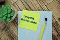 Concept of Company Restructuring write on sticky notes isolated on Wooden Table Royalty Free Stock Photo