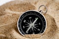 Concept compass in sand searching meaning of life Royalty Free Stock Photo