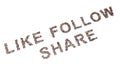 Conceptual community of people forming the LIKE FOLLOW SHARE message. 3d illustration metaphor for social media, online