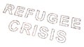 Conceptual community of people forming the REFUGEE CRISIS message 3d illustration metaphor for safety from war