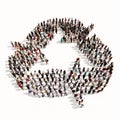 KLarge community of people forming therecycle sign. 3d illustration metaphor for recycling, waste reduction Royalty Free Stock Photo