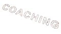 Large community of people forming the word COACHING. 3d illustration metaphor for training, sport, business Royalty Free Stock Photo