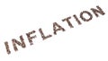 Large community of people forming the word INFLATION. 3d illustration metaphor for prices increase, currency