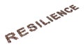 Conceptual large community of people forming the word RESILIENCE . 3d illustration metaphor for endurance, survival Royalty Free Stock Photo